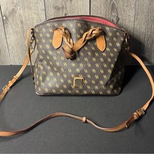 Dooney & Bourke Brown and Tan Monogram Shoulder Bag